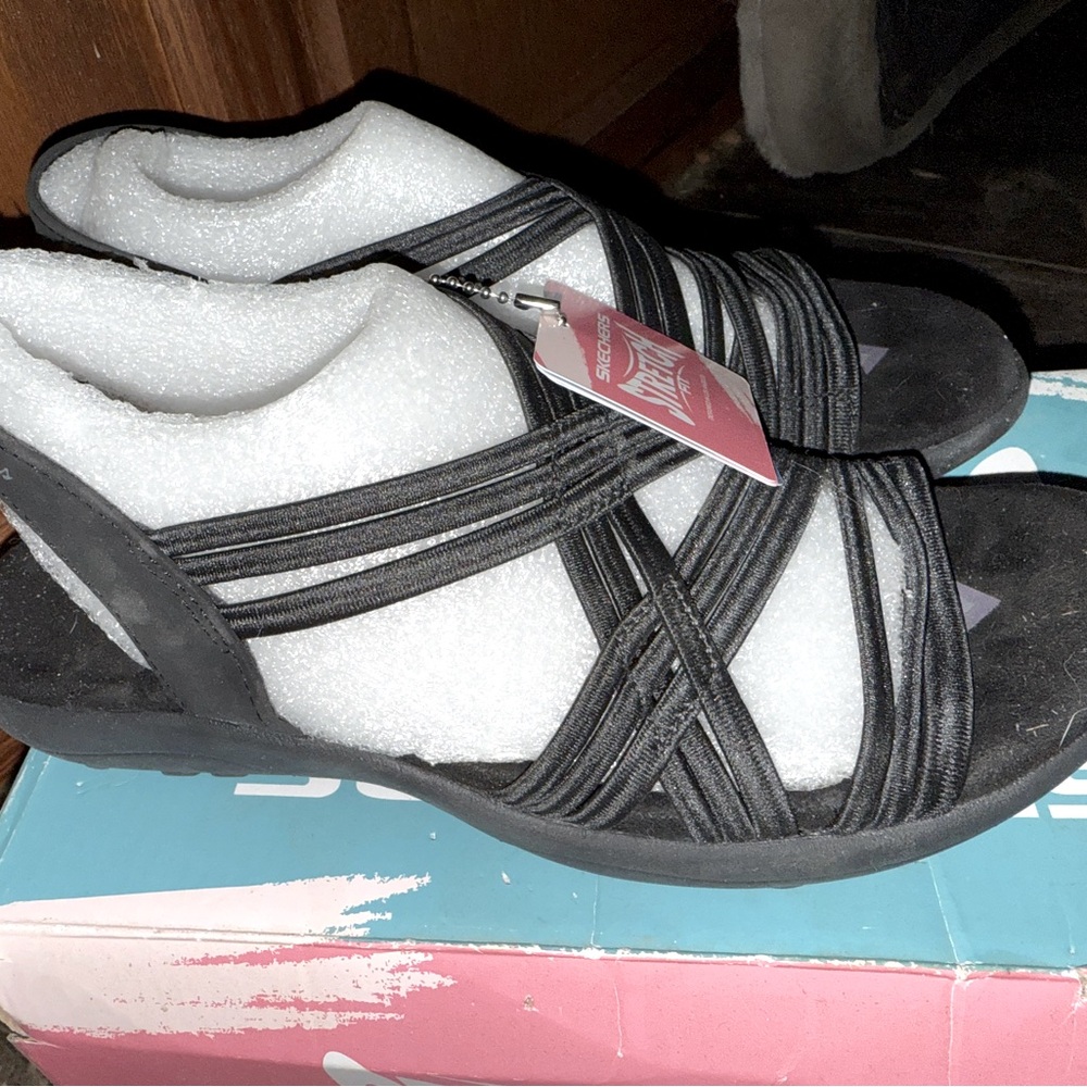 Skechers Women's Black Strappy Sandals